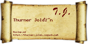 Thurner Jolán névjegykártya